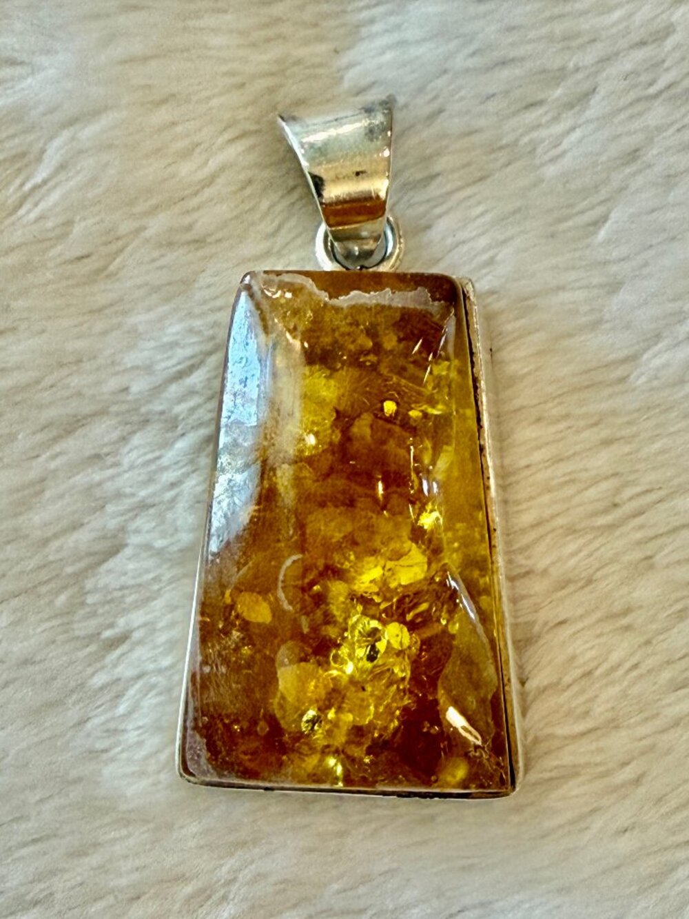Amber Silver Pendant